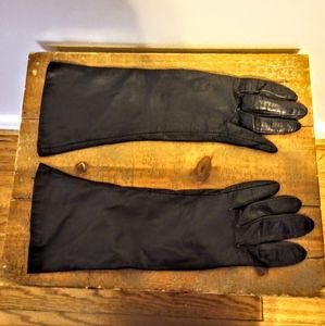 Vintage Grandoe Leather and Silk Gloves
